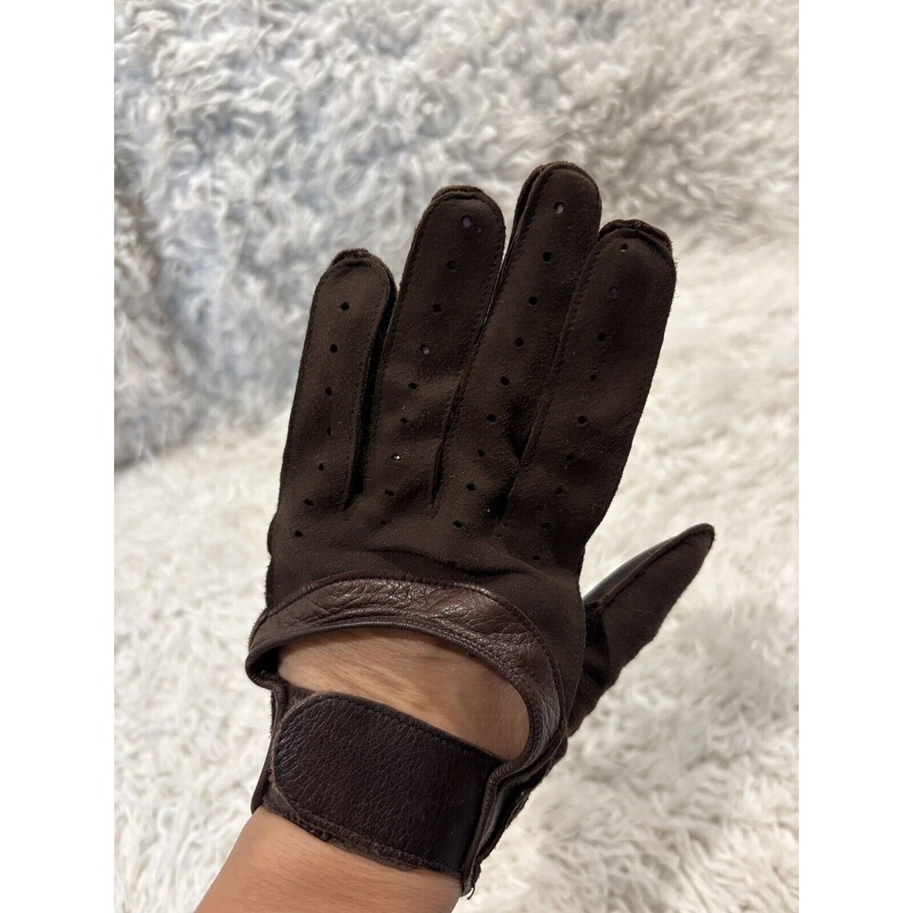 CAPRETTO Vintage Brown Leather Suede Lined Women's Driving Gloves Size 7 Small